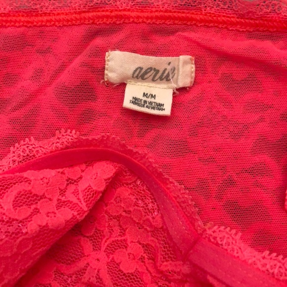 Aerie Coral Pink Lace Mesh Tank Size Medium - Picture 9 of 12